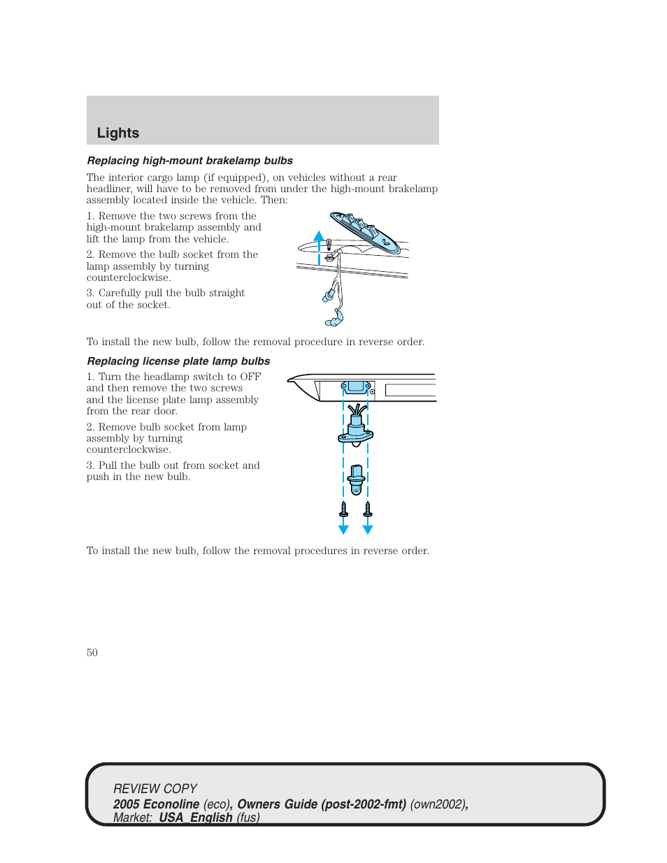 Lights | FORD 2005 E-450 v.1 User Manual | Page 50 / 248