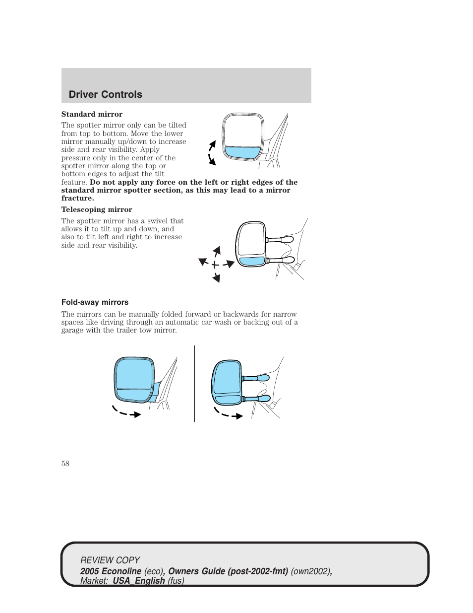 Driver controls | FORD 2005 E-450 v.1 User Manual | Page 58 / 248