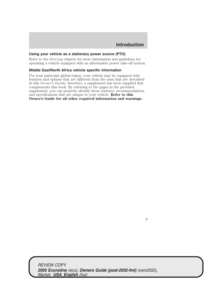 Introduction | FORD 2005 E-450 v.1 User Manual | Page 9 / 248