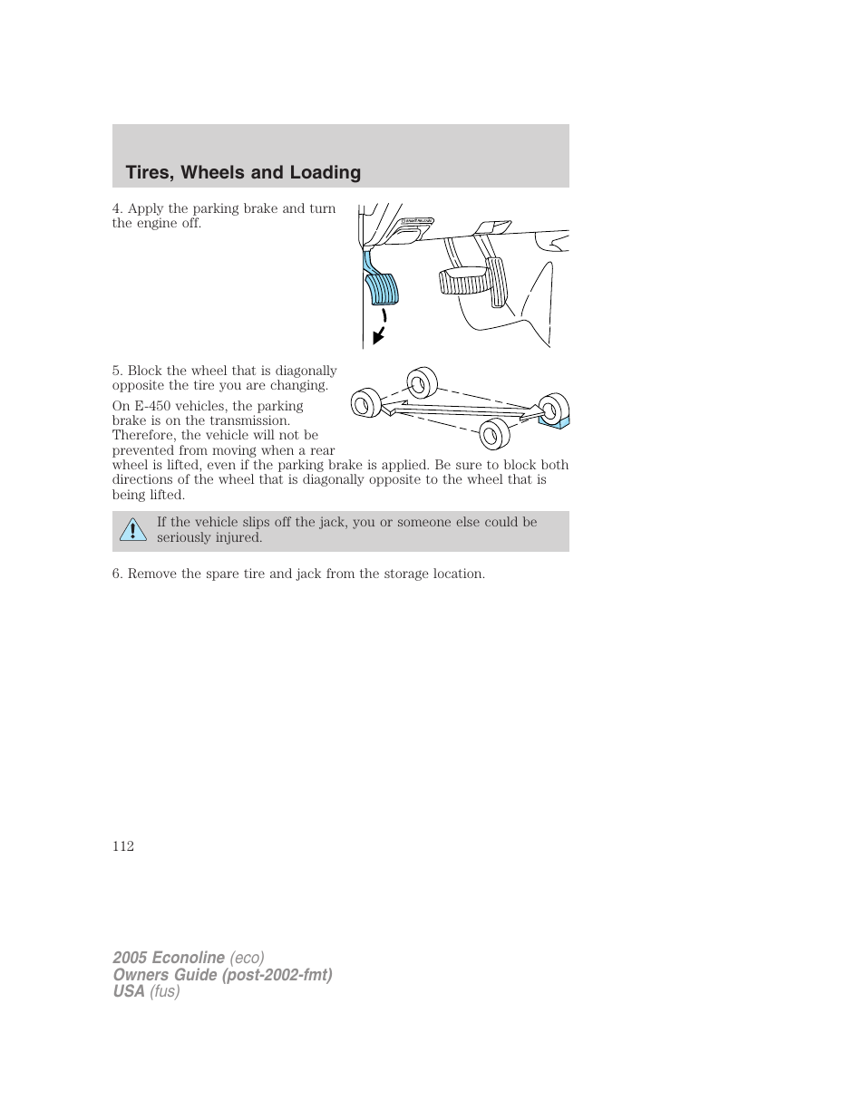 Tires, wheels and loading | FORD 2005 E-450 v.3 User Manual | Page 112 / 248