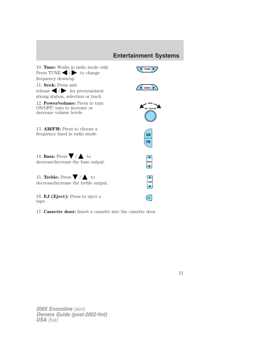 Entertainment systems | FORD 2005 E-450 v.3 User Manual | Page 21 / 248
