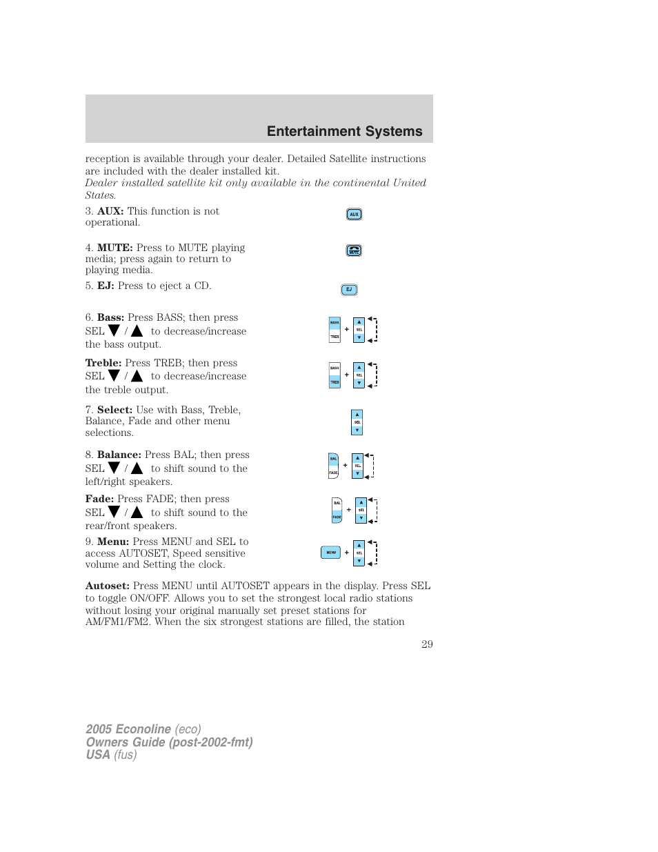 Entertainment systems | FORD 2005 E-450 v.3 User Manual | Page 29 / 248