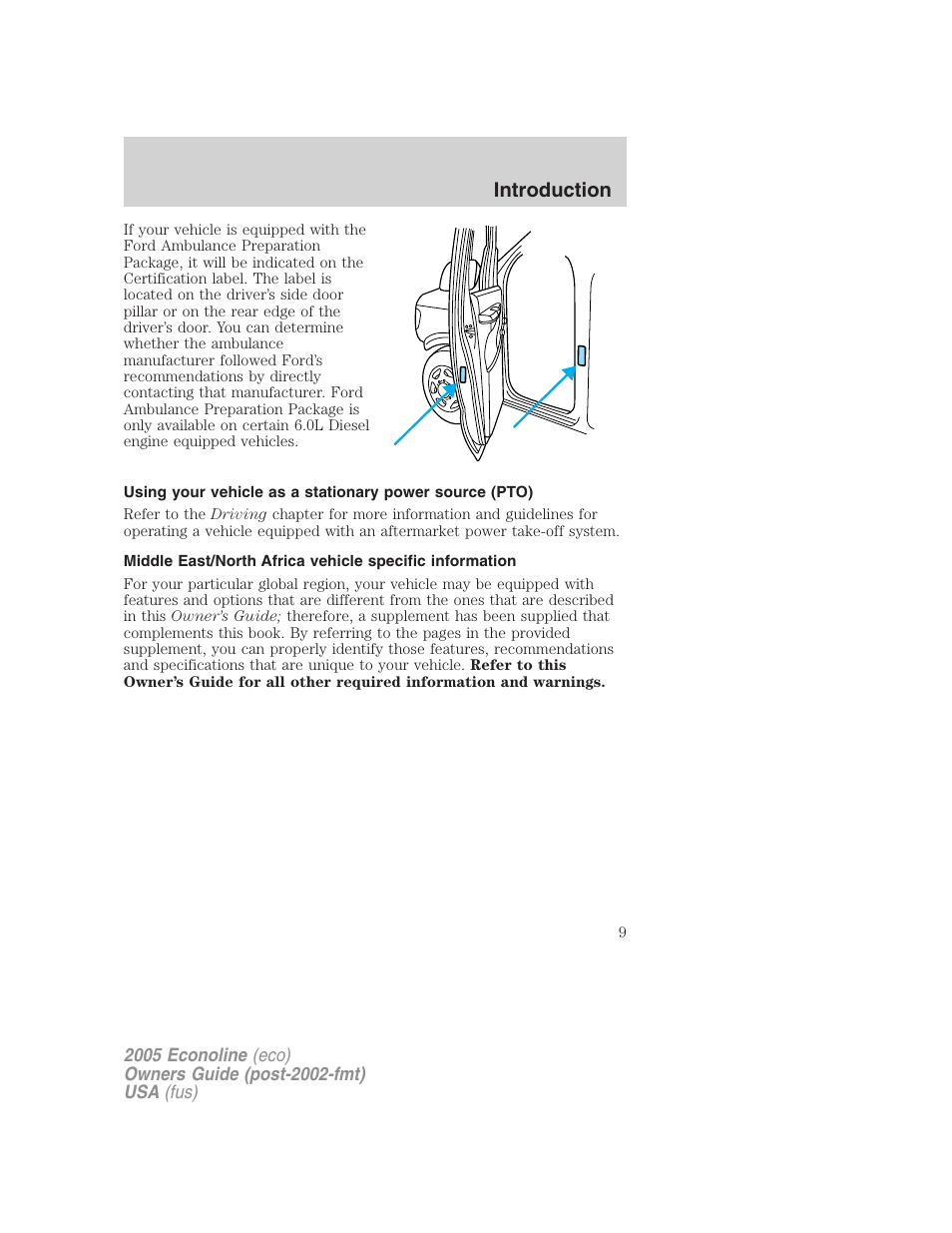 Introduction | FORD 2005 E-450 v.3 User Manual | Page 9 / 248