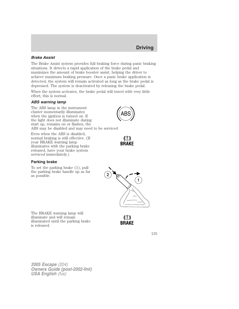 FORD 2005 Escape v.1 User Manual | Page 135 / 272