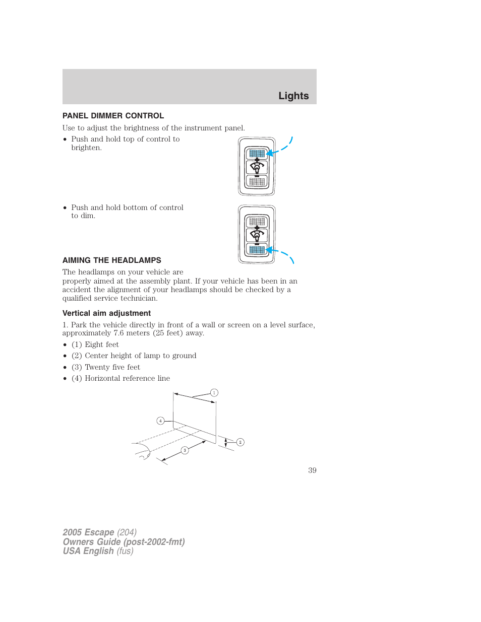 Lights | FORD 2005 Escape v.2 User Manual | Page 39 / 272
