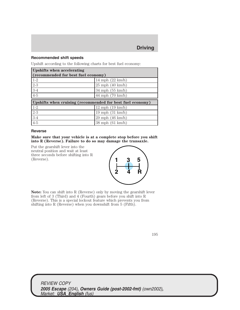 FORD 2005 Escape v.3 User Manual | Page 195 / 288