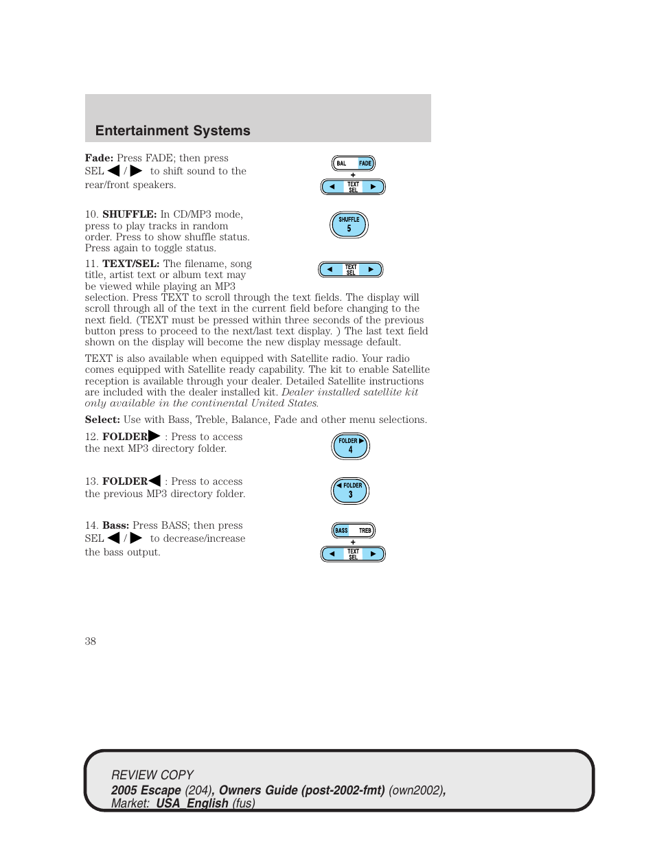 Entertainment systems | FORD 2005 Escape v.3 User Manual | Page 38 / 288