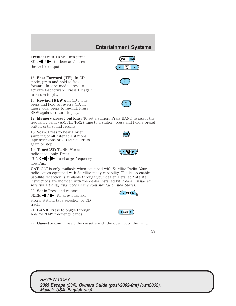 Entertainment systems | FORD 2005 Escape v.3 User Manual | Page 39 / 288