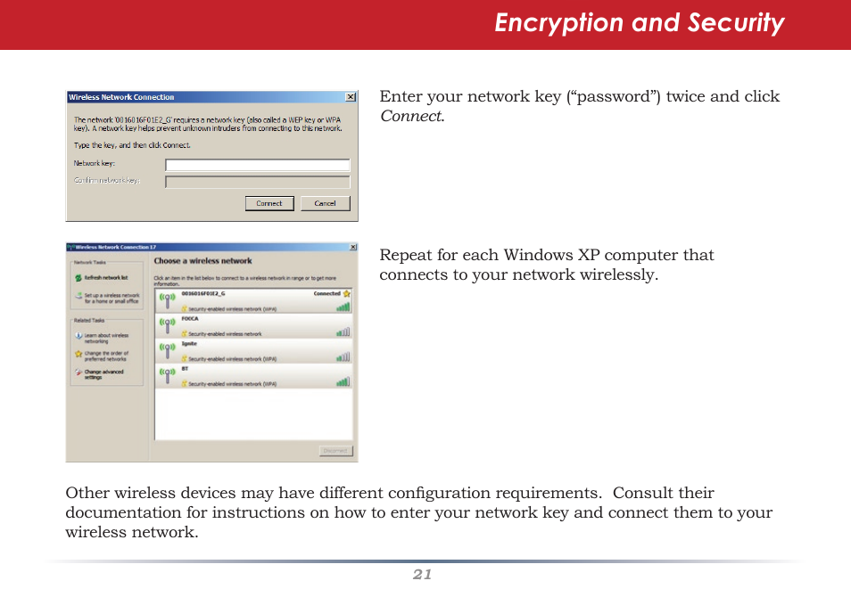 Encryption and security | Buffalo Technology AIRSTATION WHR-G125 User Manual | Page 21 / 47