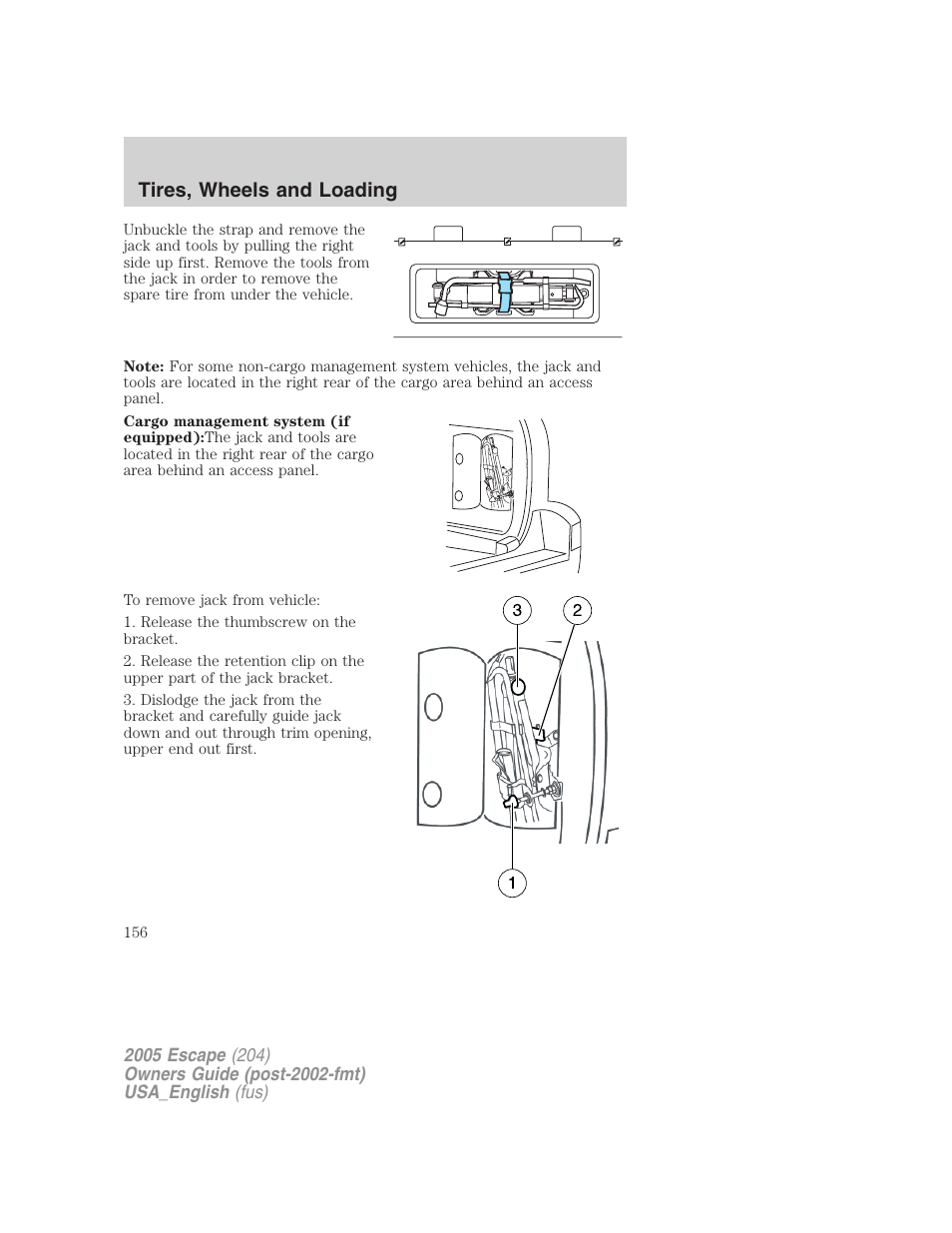 Tires, wheels and loading | FORD 2005 Escape v.4 User Manual | Page 156 / 296