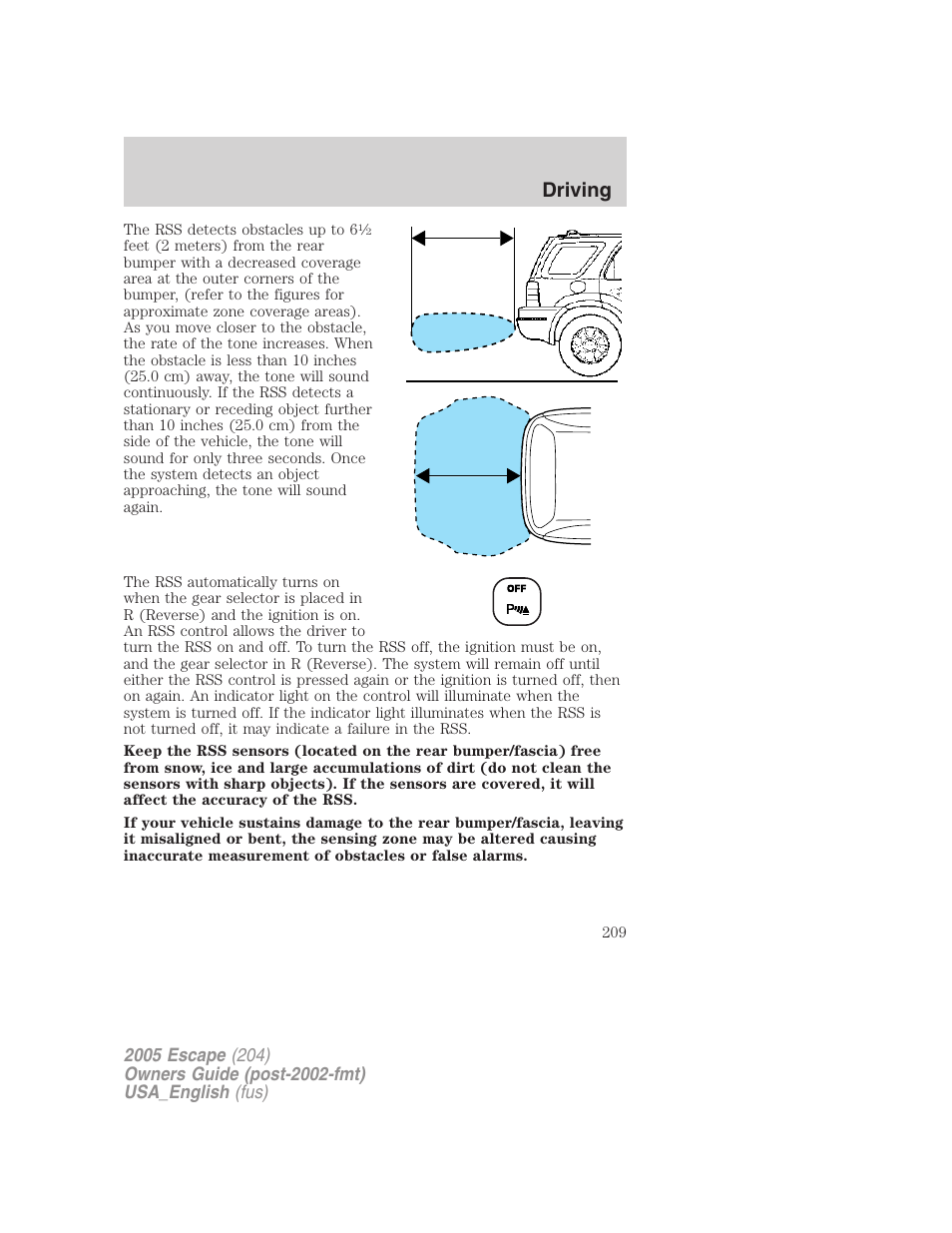 Driving | FORD 2005 Escape v.4 User Manual | Page 209 / 296