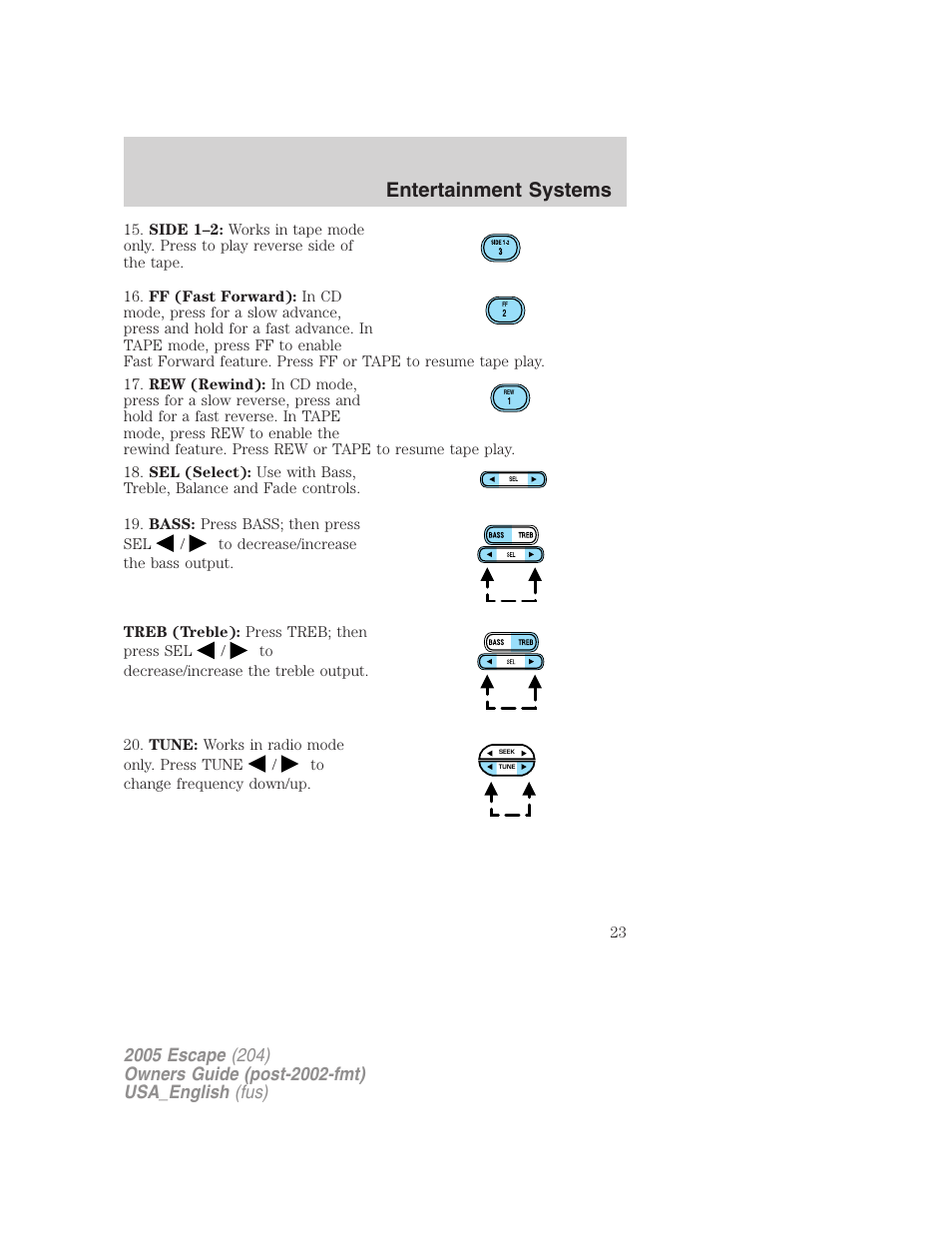 Entertainment systems | FORD 2005 Escape v.4 User Manual | Page 23 / 296