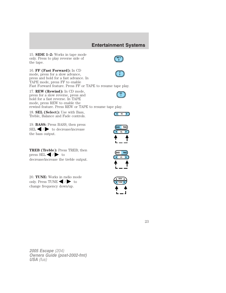 Entertainment systems | FORD 2005 Escape v.5 User Manual | Page 23 / 296
