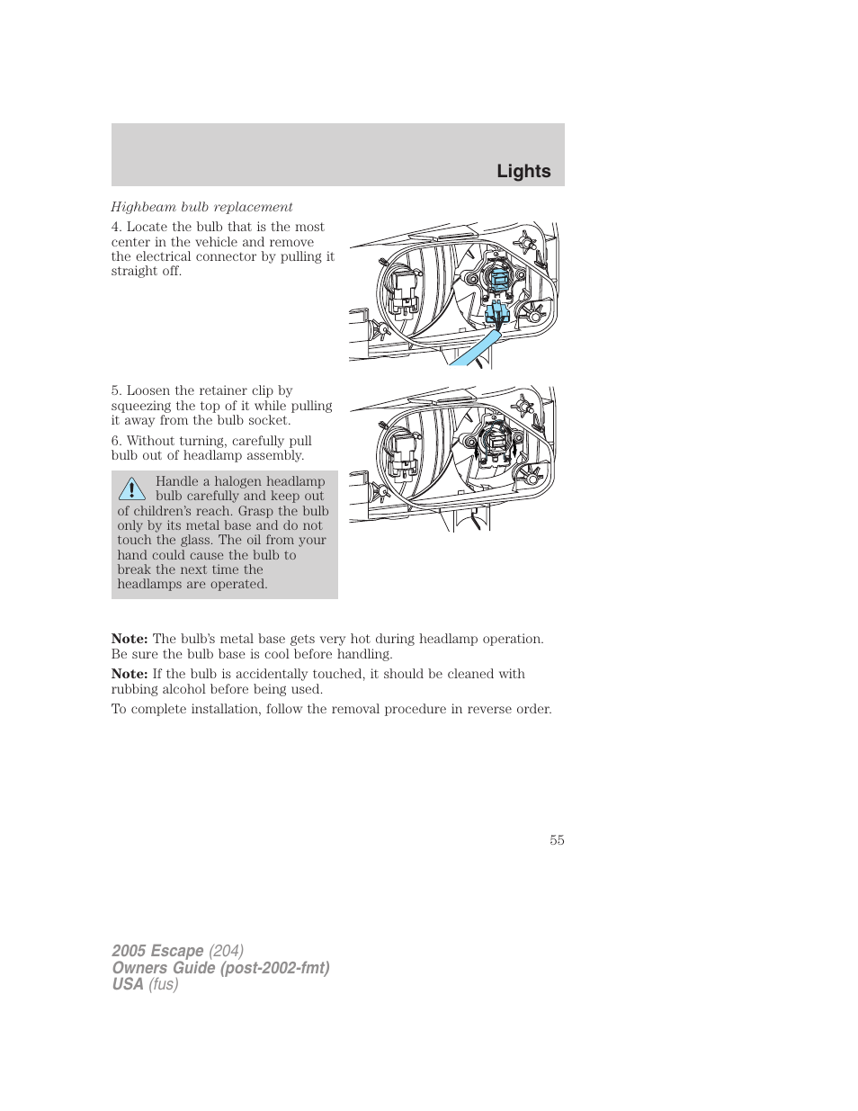 Lights | FORD 2005 Escape v.5 User Manual | Page 55 / 296