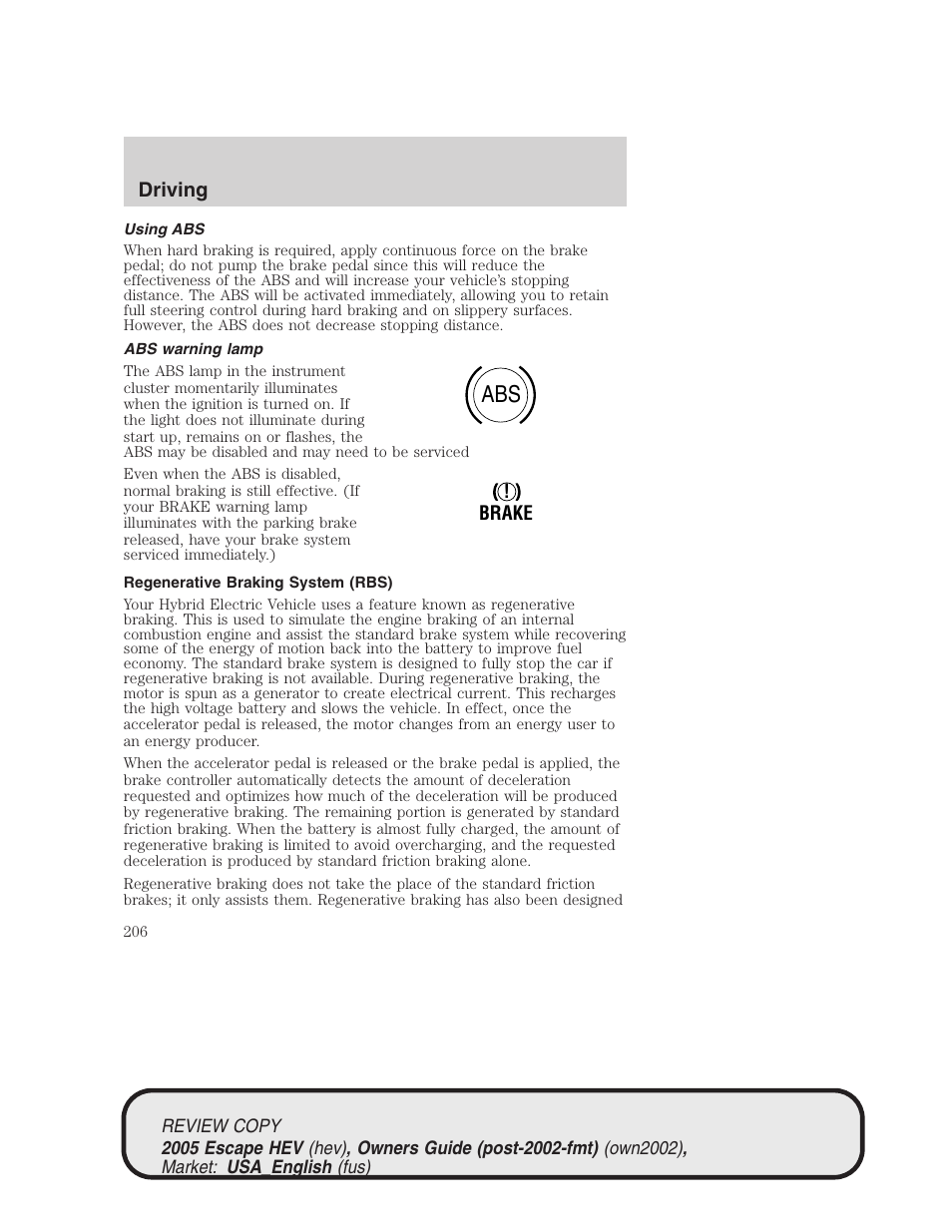 FORD 2005 Escape Hybrid v.1 User Manual | Page 206 / 328