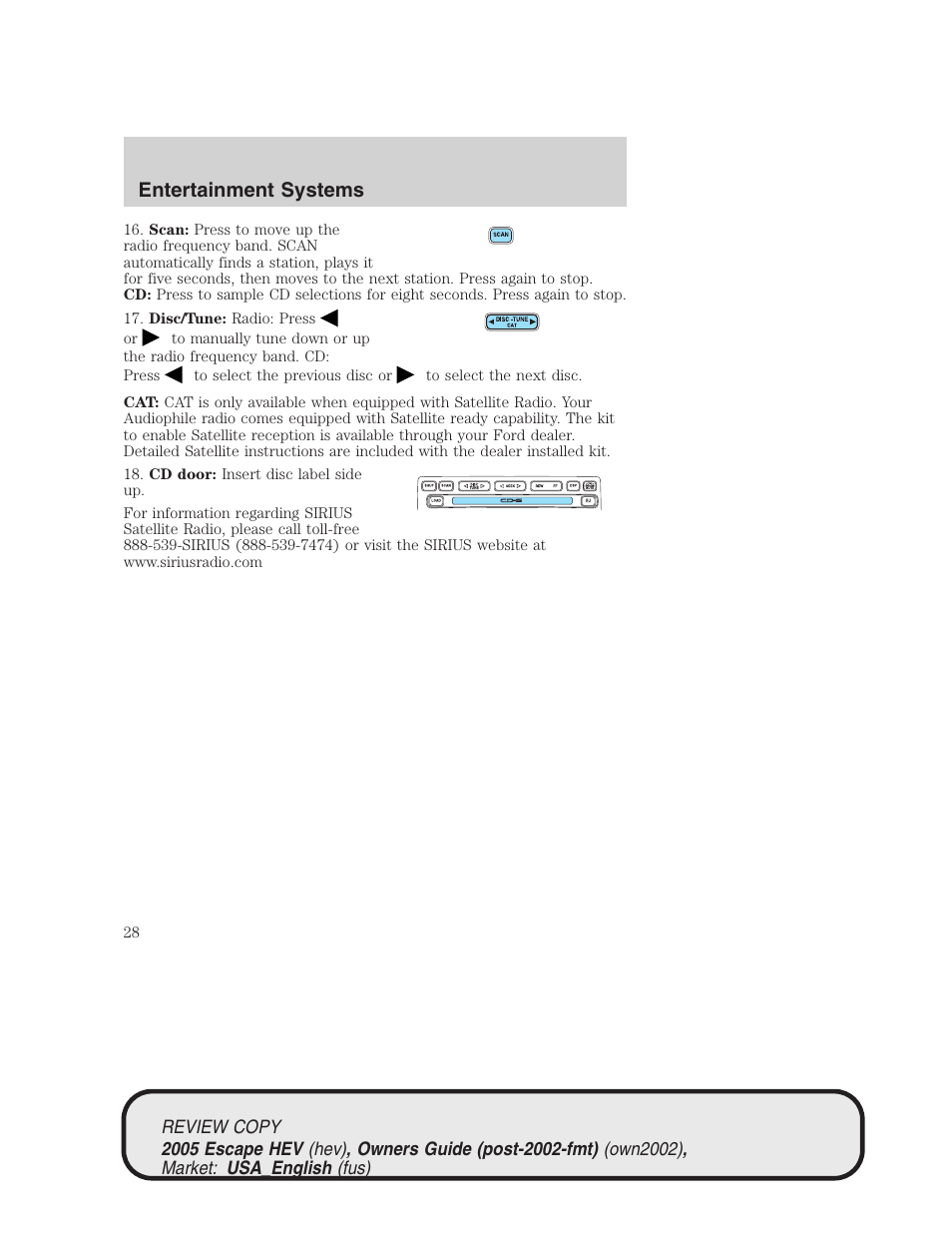 Entertainment systems | FORD 2005 Escape Hybrid v.1 User Manual | Page 28 / 328