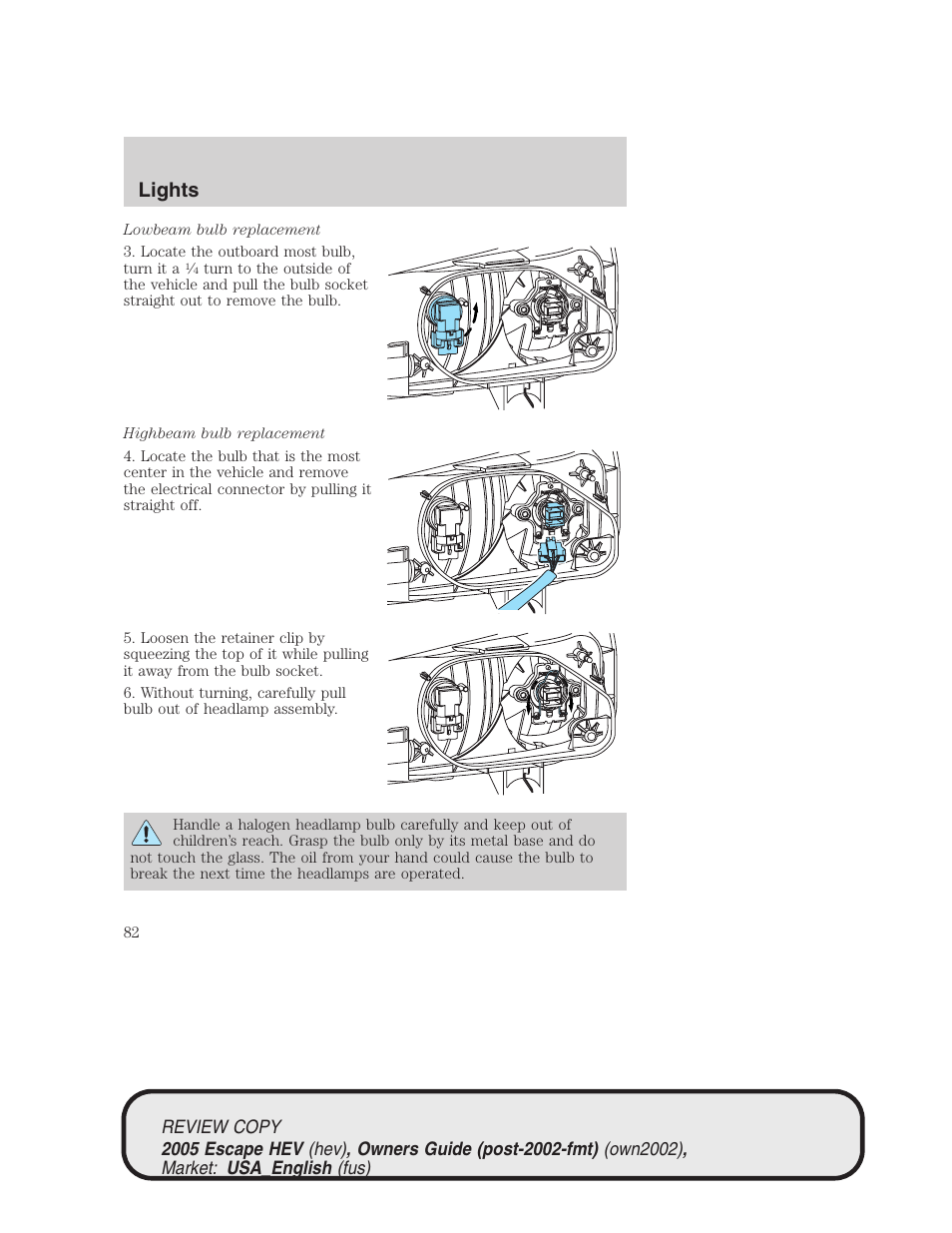 Lights | FORD 2005 Escape Hybrid v.1 User Manual | Page 82 / 328