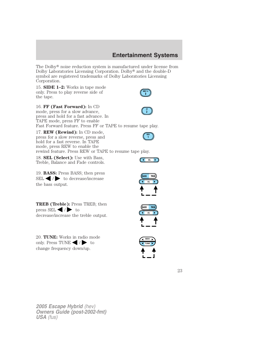 Entertainment systems | FORD 2005 Escape Hybrid v.2 User Manual | Page 23 / 328