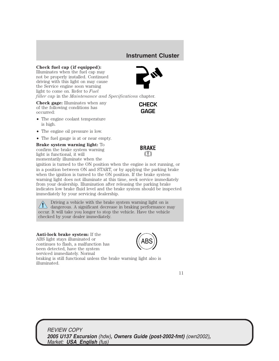 FORD 2005 Excursion v.1 User Manual | Page 11 / 280