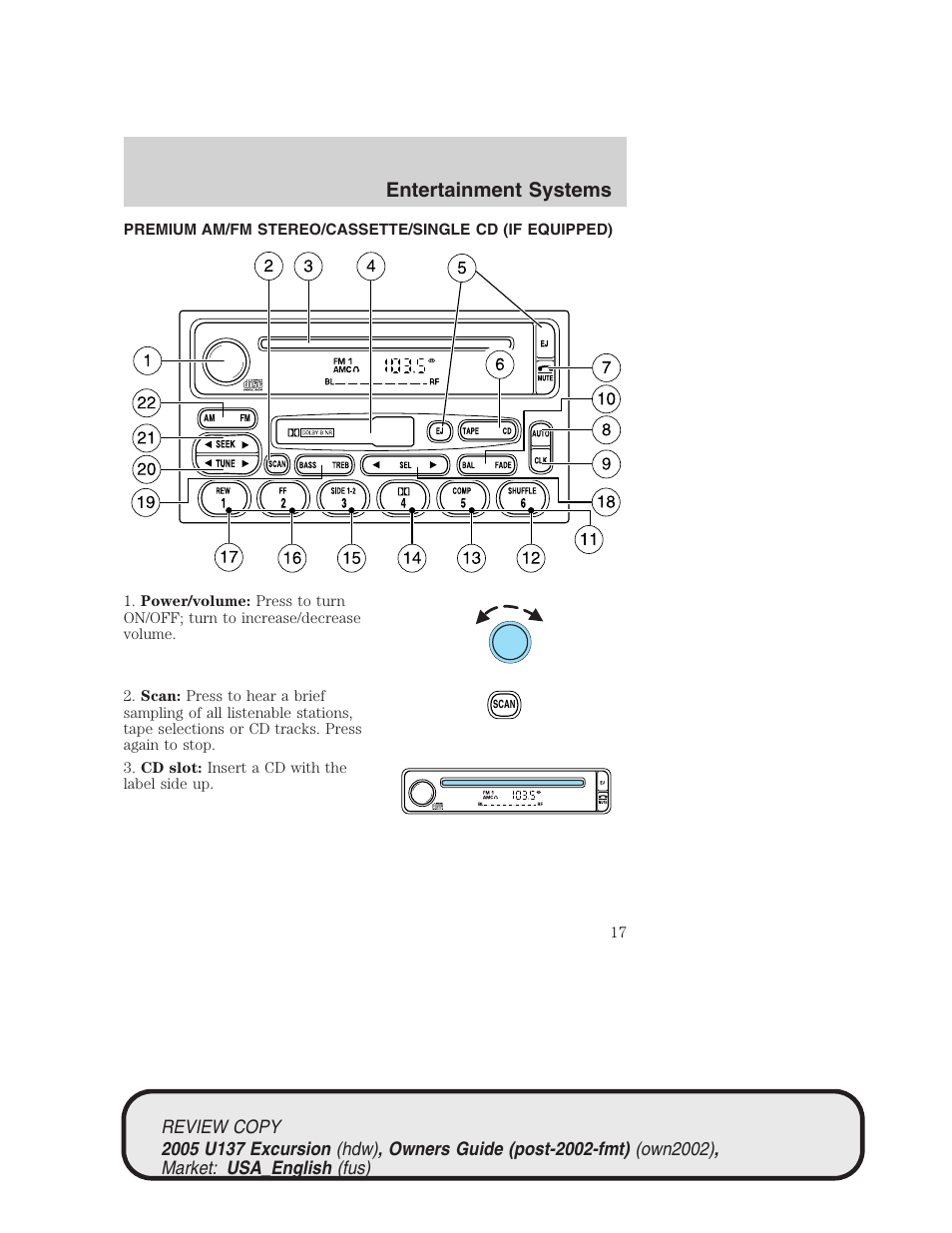 Entertainment systems | FORD 2005 Excursion v.1 User Manual | Page 17 / 280
