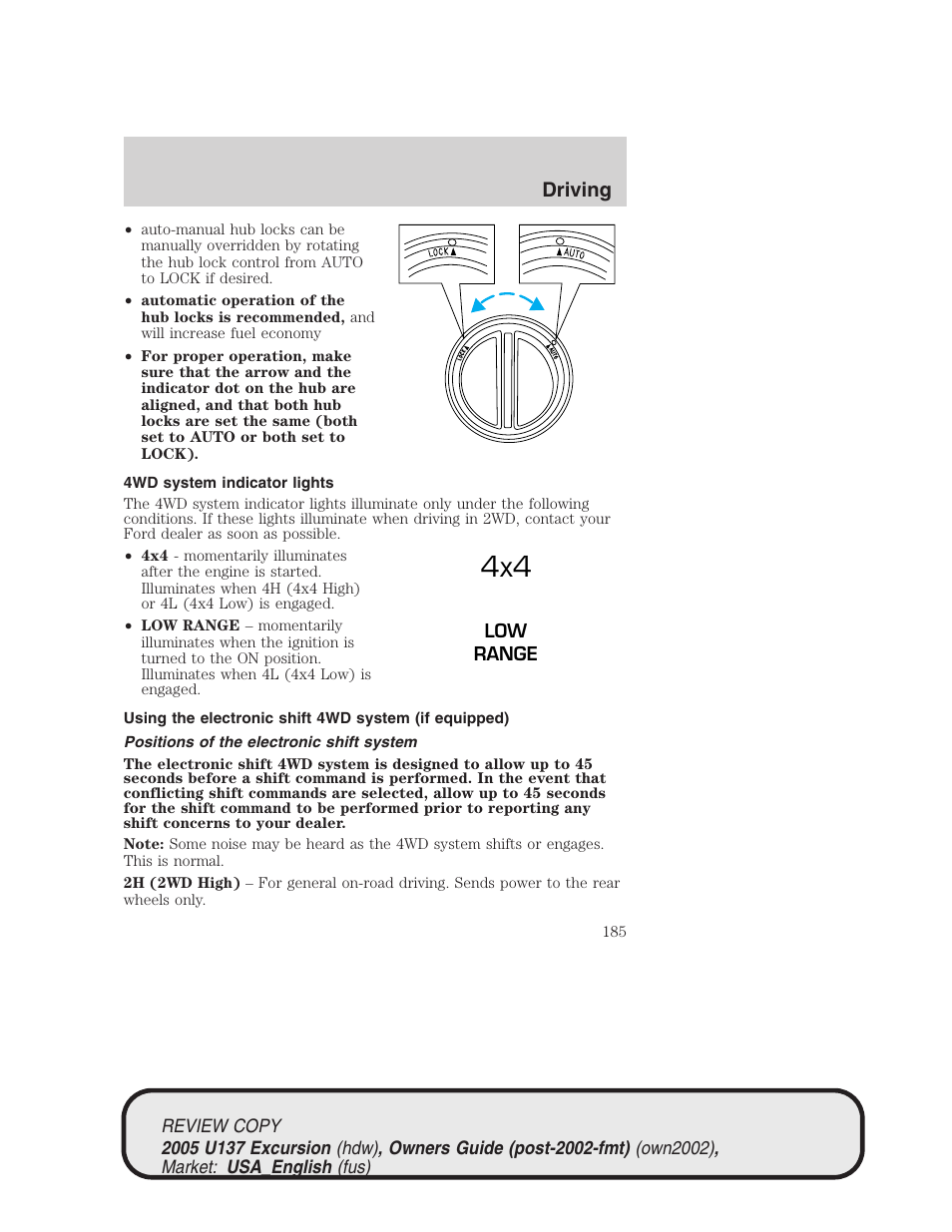 Driving | FORD 2005 Excursion v.1 User Manual | Page 185 / 280