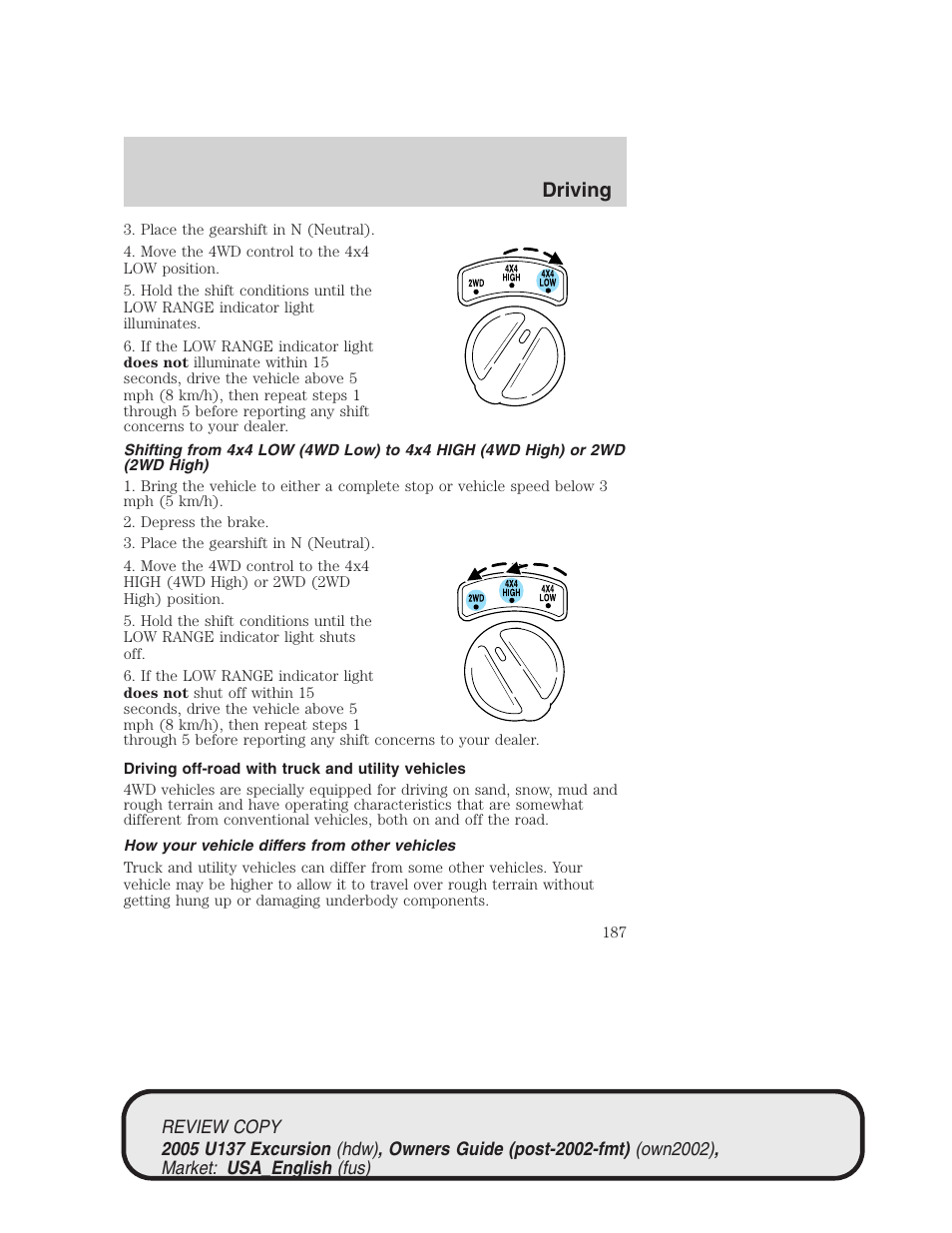 Driving | FORD 2005 Excursion v.1 User Manual | Page 187 / 280