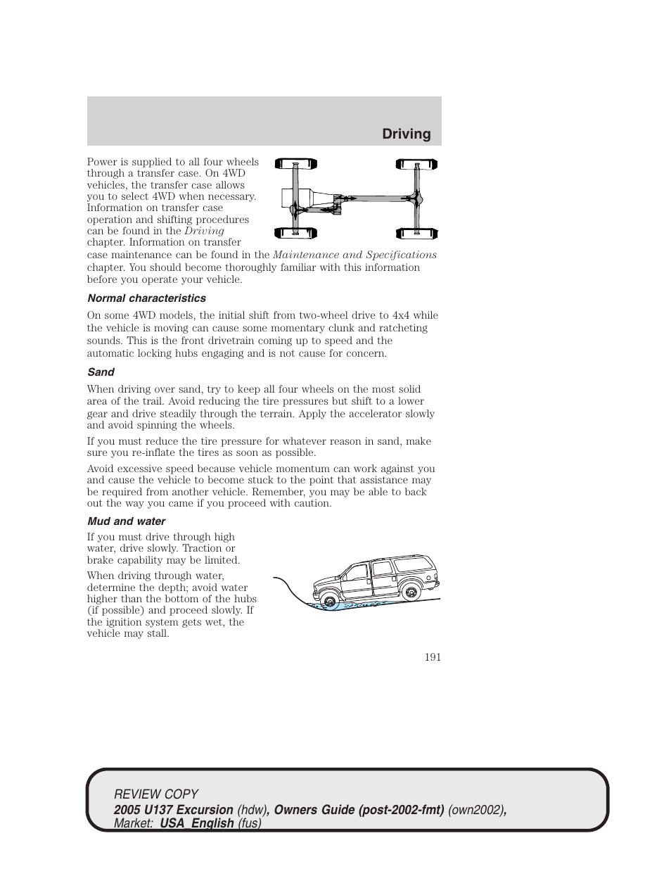 Driving | FORD 2005 Excursion v.1 User Manual | Page 191 / 280