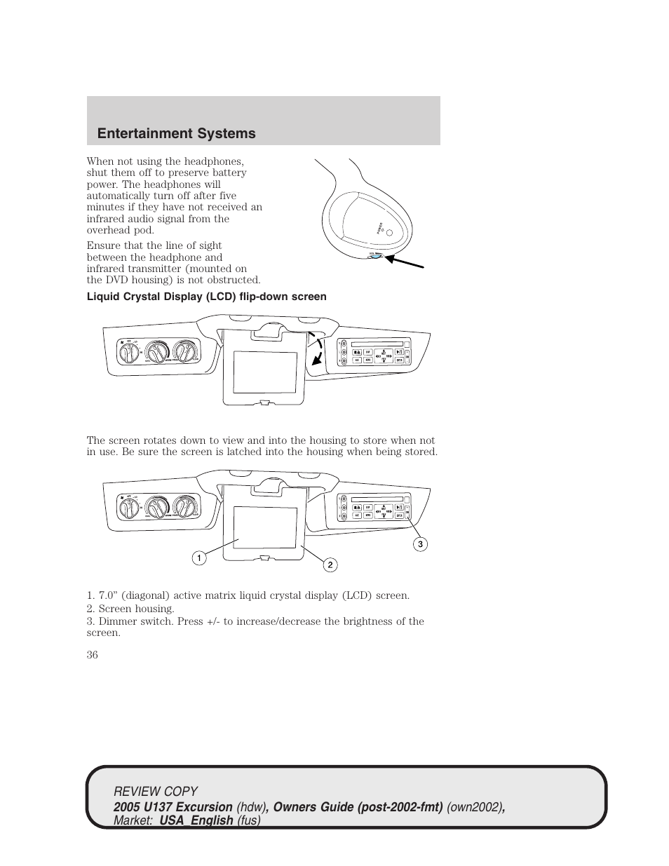 Entertainment systems | FORD 2005 Excursion v.1 User Manual | Page 36 / 280