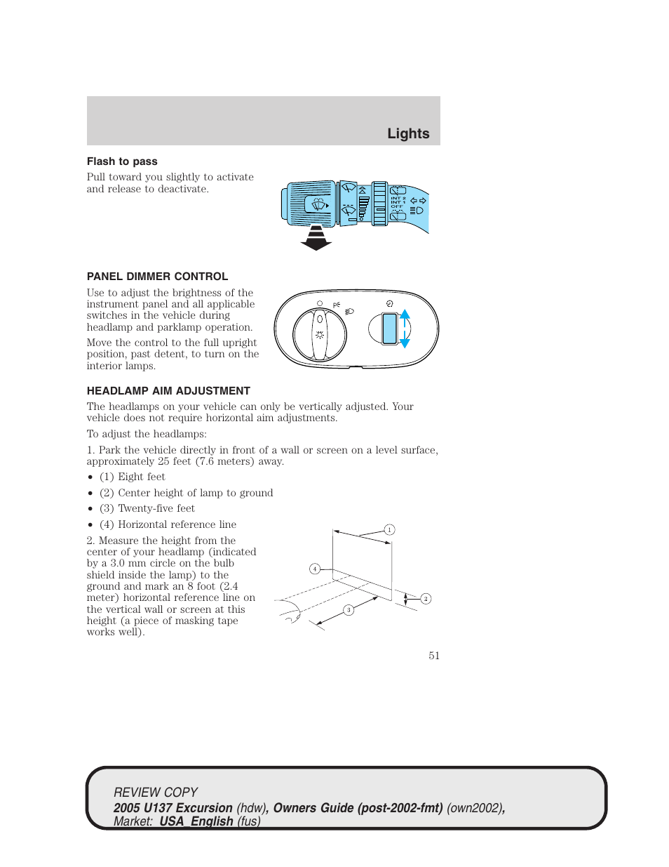 Lights | FORD 2005 Excursion v.1 User Manual | Page 51 / 280