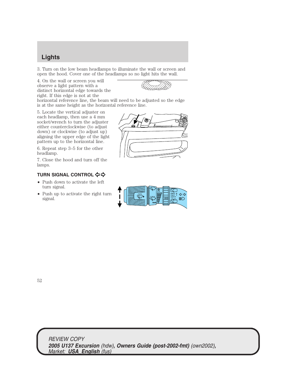 Lights | FORD 2005 Excursion v.1 User Manual | Page 52 / 280