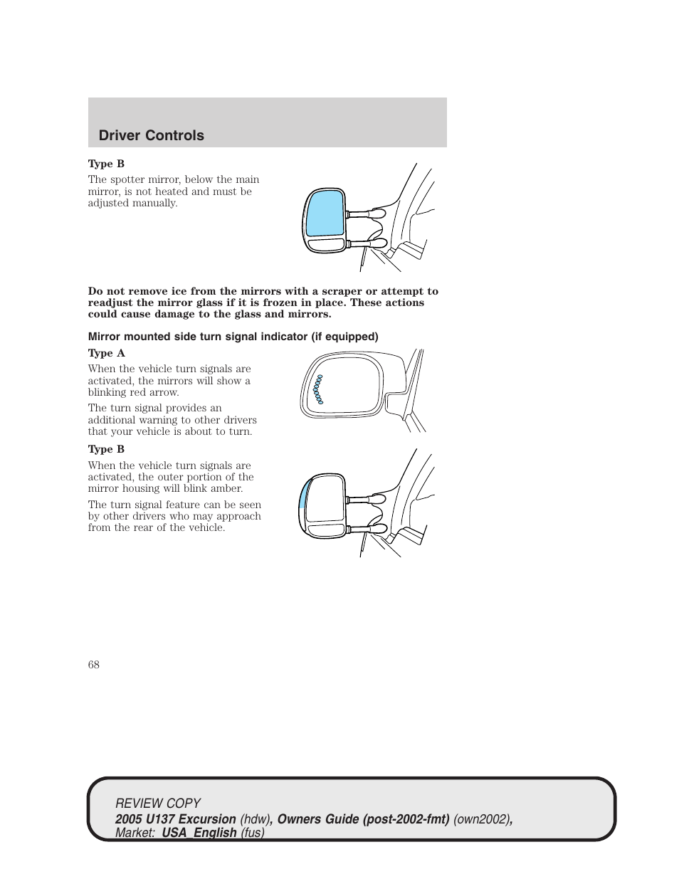 Driver controls | FORD 2005 Excursion v.1 User Manual | Page 68 / 280