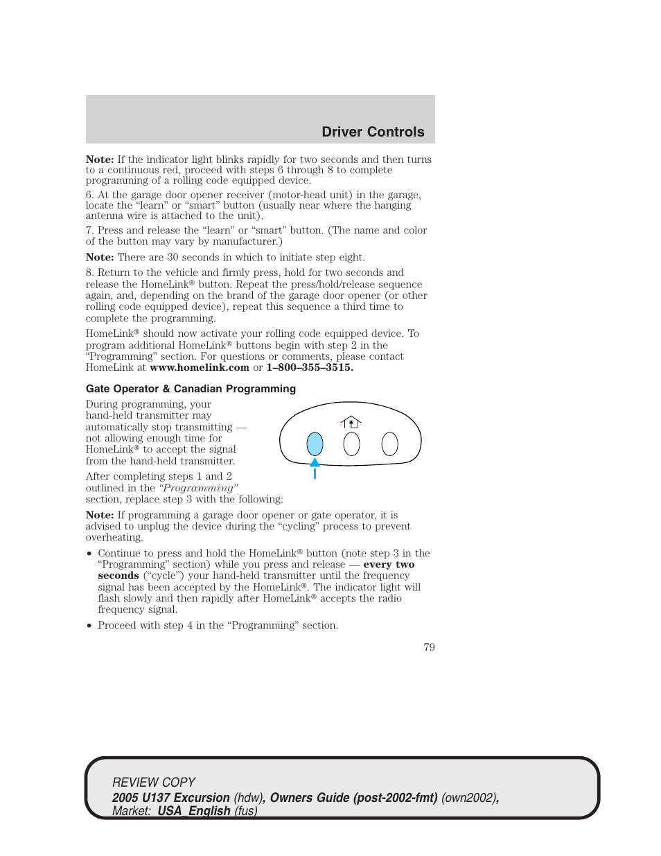 Driver controls | FORD 2005 Excursion v.1 User Manual | Page 79 / 280