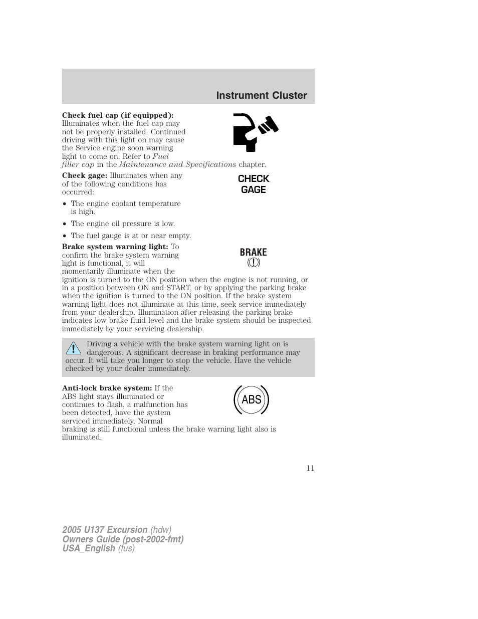 FORD 2005 Excursion v.2 User Manual | Page 11 / 280