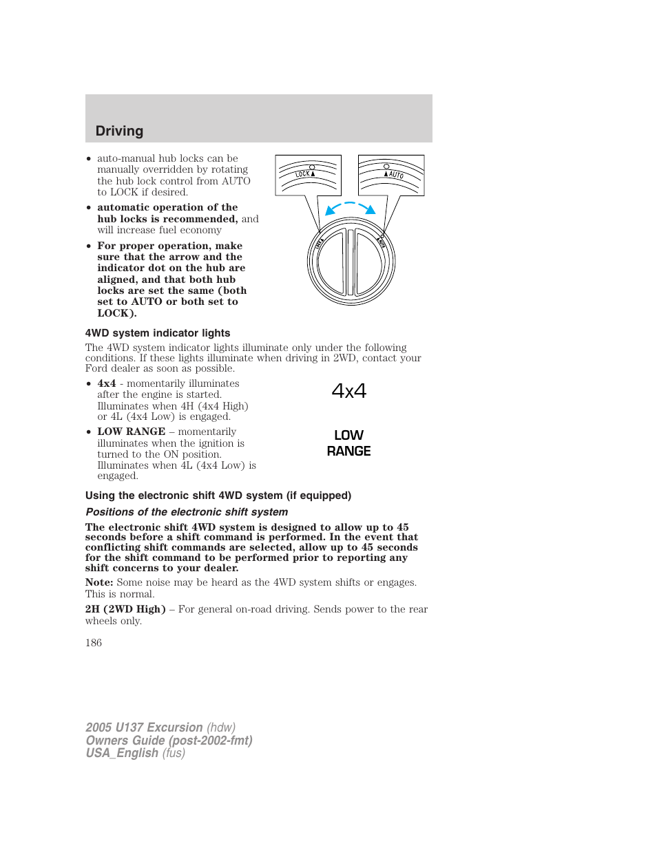 Driving | FORD 2005 Excursion v.2 User Manual | Page 186 / 280