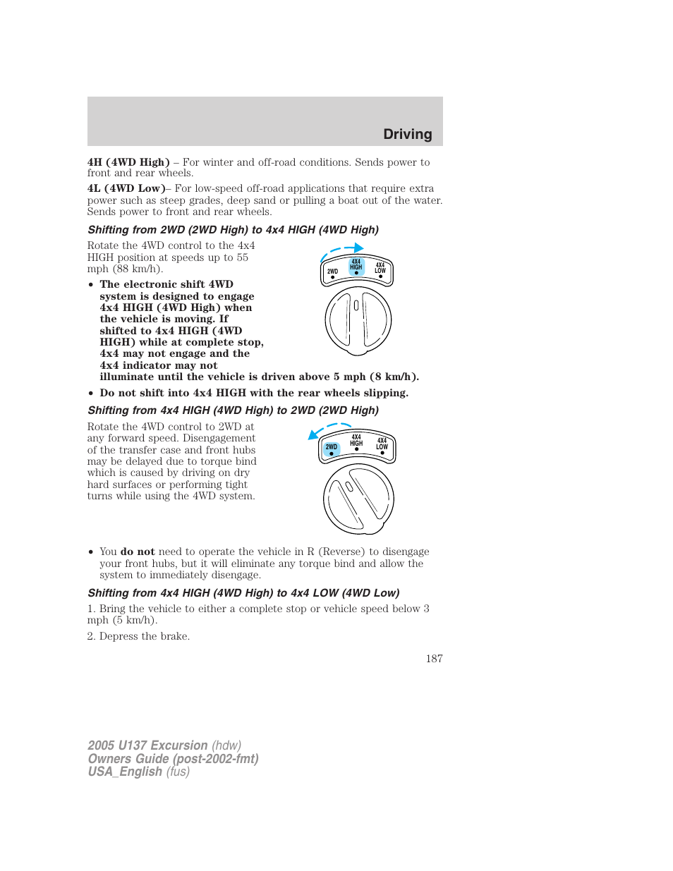 Driving | FORD 2005 Excursion v.2 User Manual | Page 187 / 280