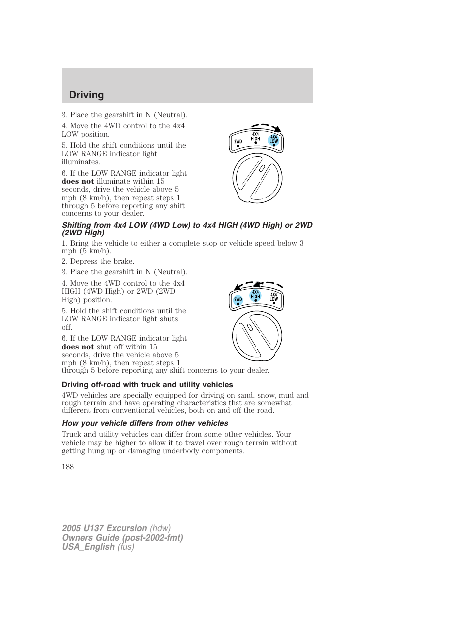 Driving | FORD 2005 Excursion v.2 User Manual | Page 188 / 280