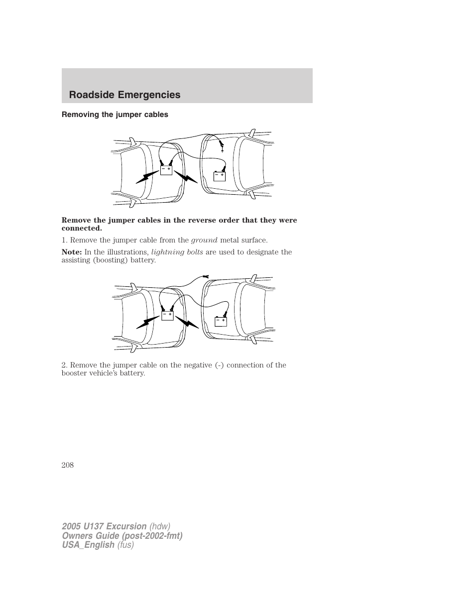 Roadside emergencies | FORD 2005 Excursion v.2 User Manual | Page 208 / 280