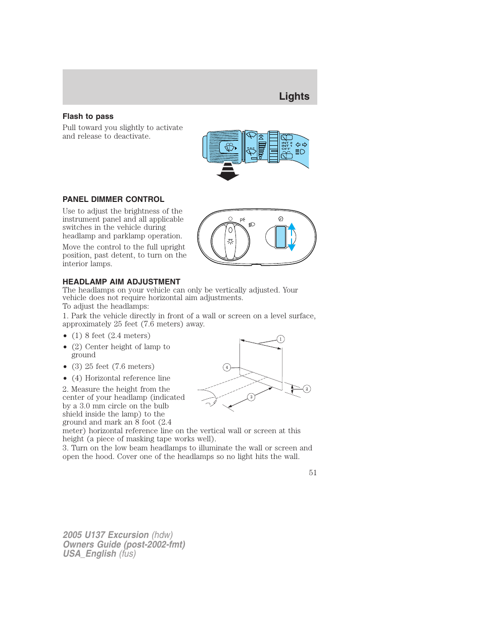 Lights | FORD 2005 Excursion v.2 User Manual | Page 51 / 280