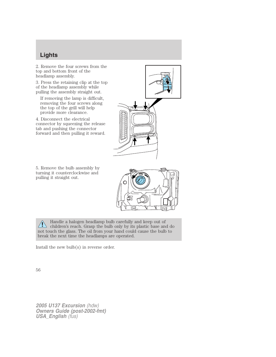 Lights | FORD 2005 Excursion v.2 User Manual | Page 56 / 280