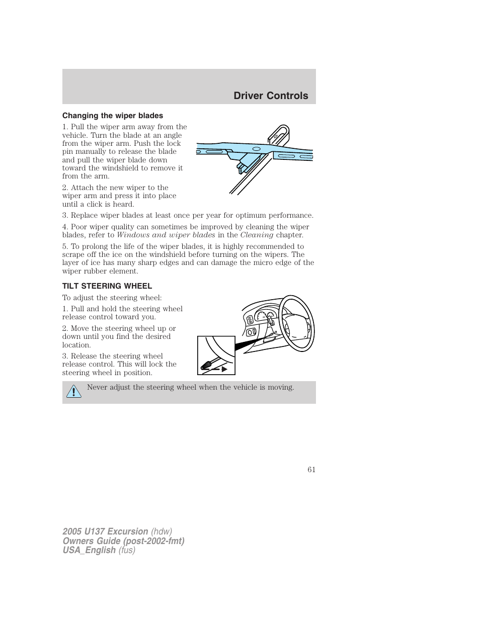 Driver controls | FORD 2005 Excursion v.2 User Manual | Page 61 / 280