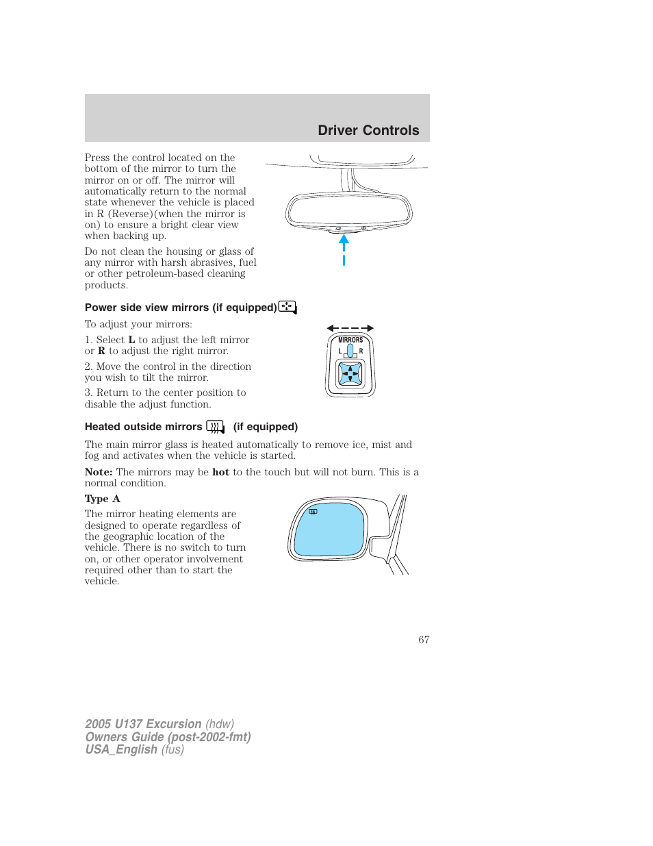 Driver controls | FORD 2005 Excursion v.2 User Manual | Page 67 / 280