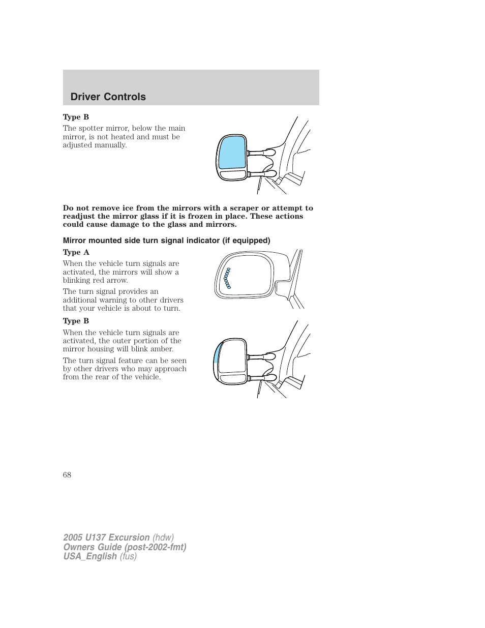 Driver controls | FORD 2005 Excursion v.2 User Manual | Page 68 / 280