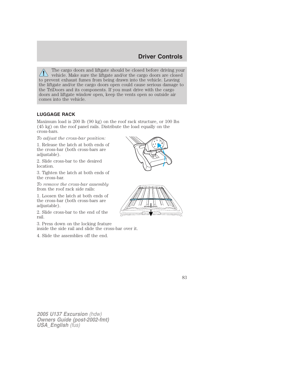 Driver controls | FORD 2005 Excursion v.2 User Manual | Page 83 / 280