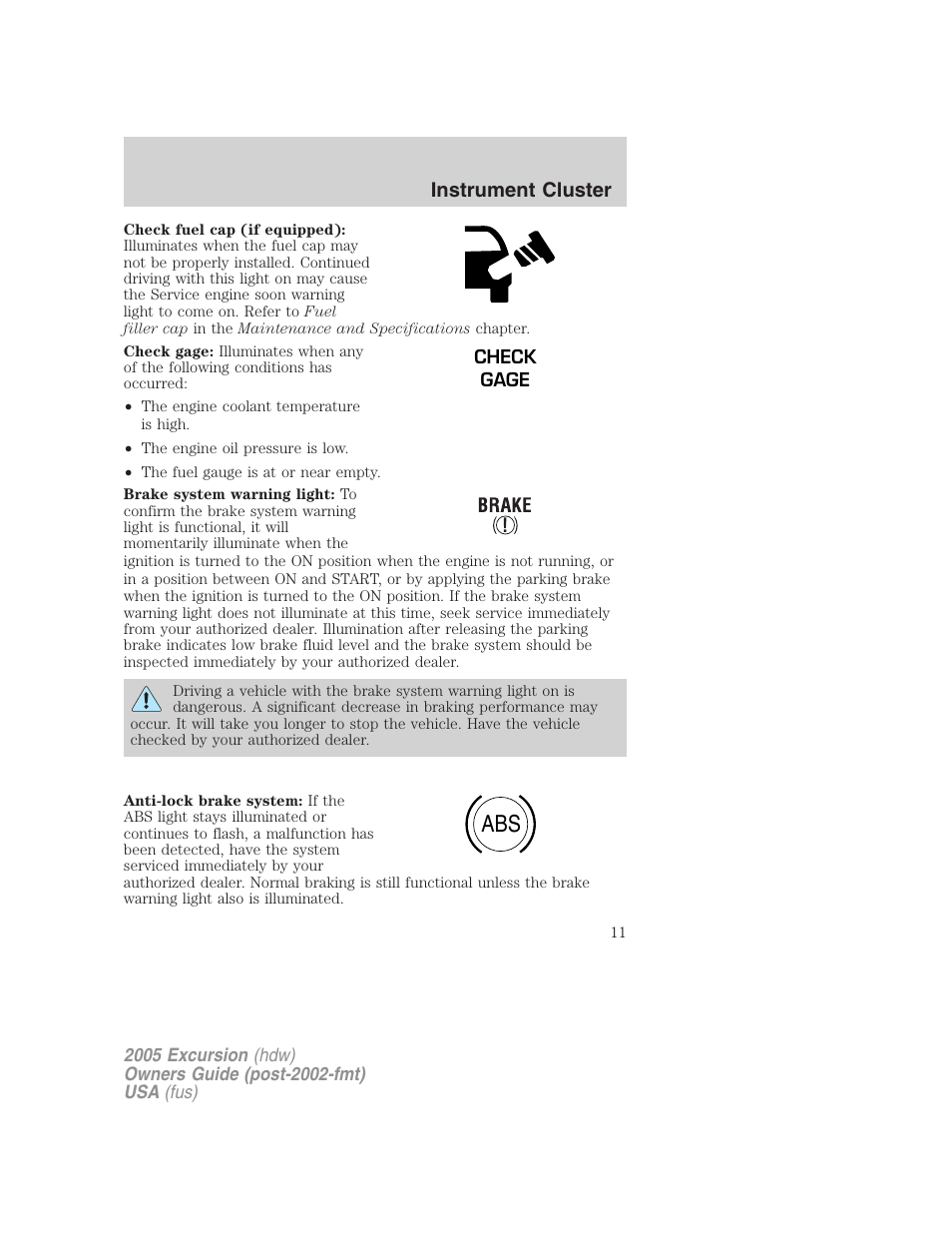 FORD 2005 Excursion v.3 User Manual | Page 11 / 280