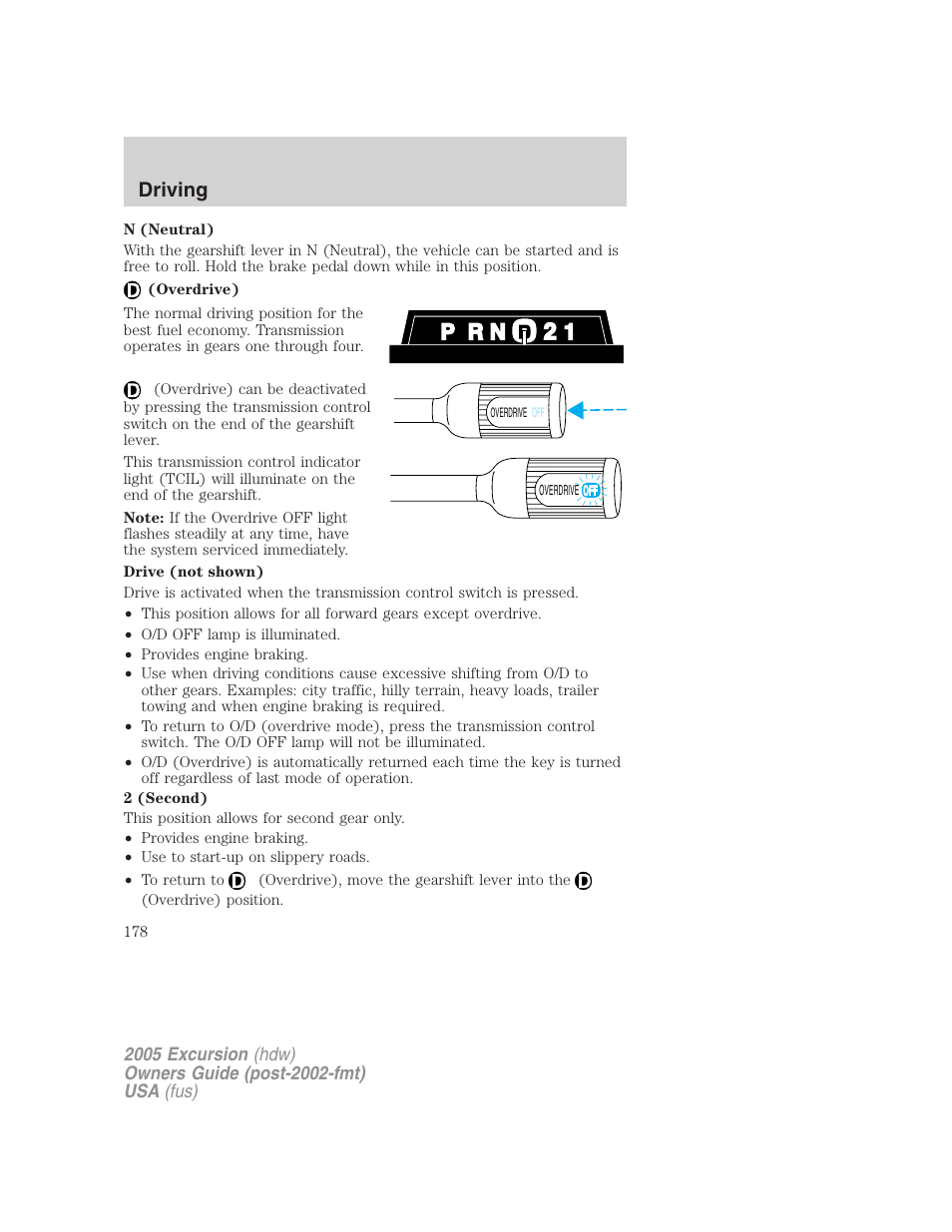 Driving | FORD 2005 Excursion v.3 User Manual | Page 178 / 280