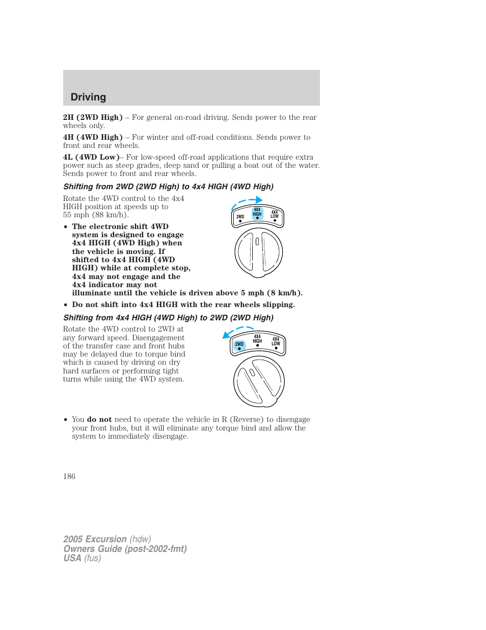 Driving | FORD 2005 Excursion v.3 User Manual | Page 186 / 280