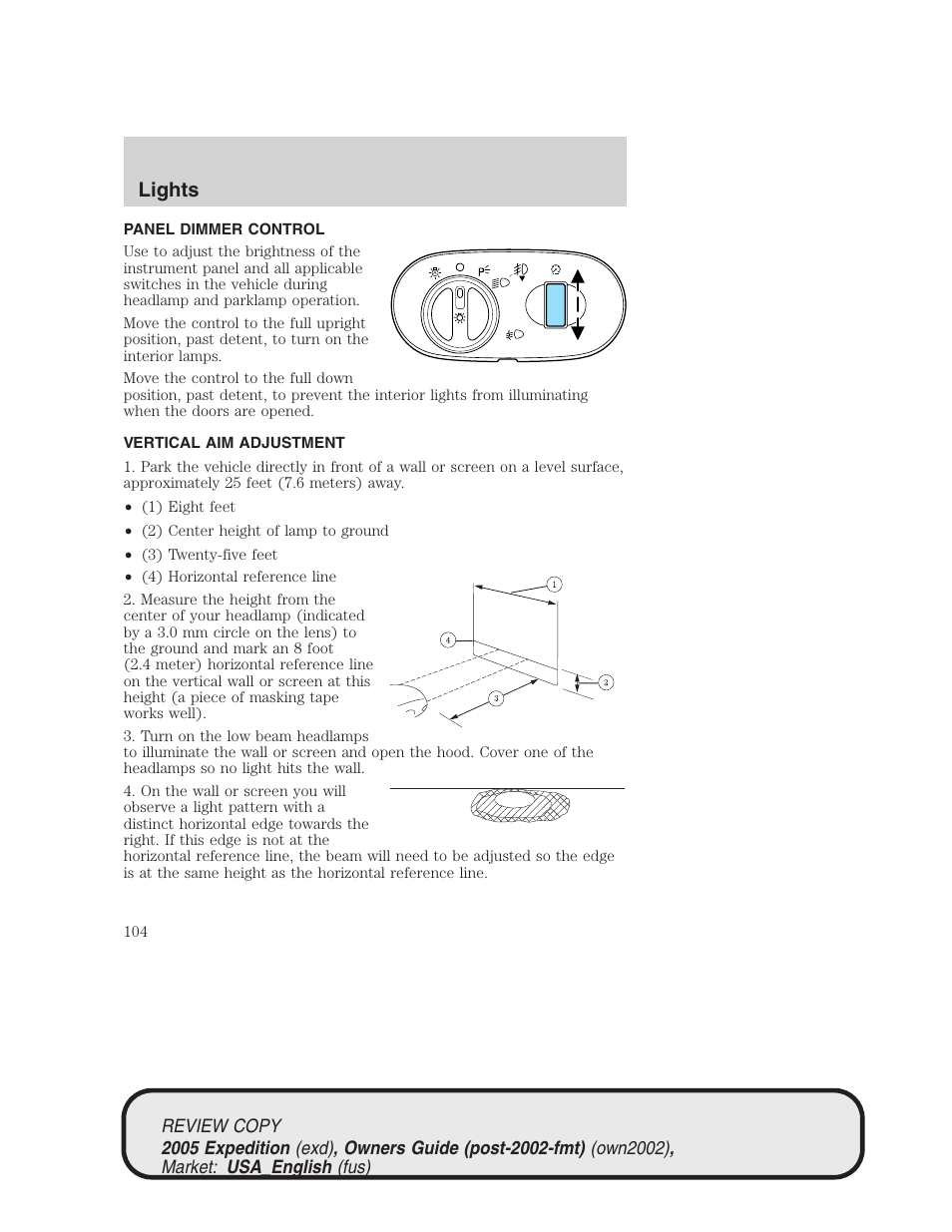 Lights | FORD 2005 Expedition v.1 User Manual | Page 104 / 368