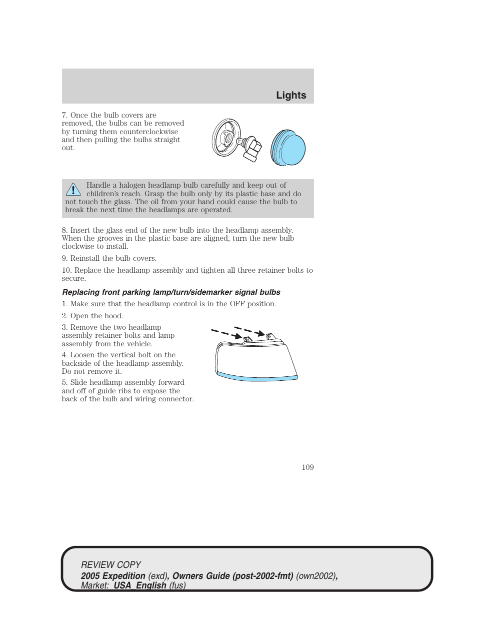 Lights | FORD 2005 Expedition v.1 User Manual | Page 109 / 368
