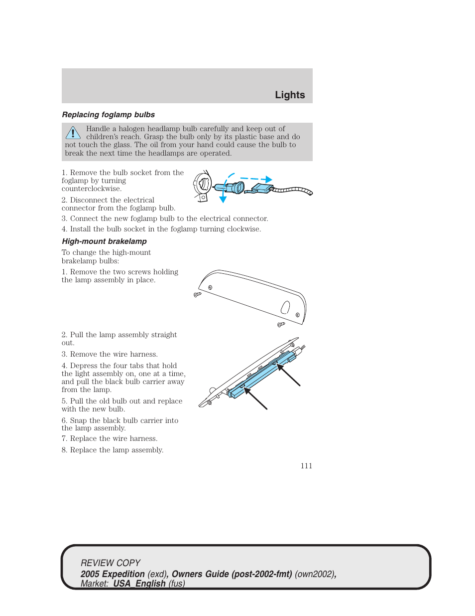 Lights | FORD 2005 Expedition v.1 User Manual | Page 111 / 368