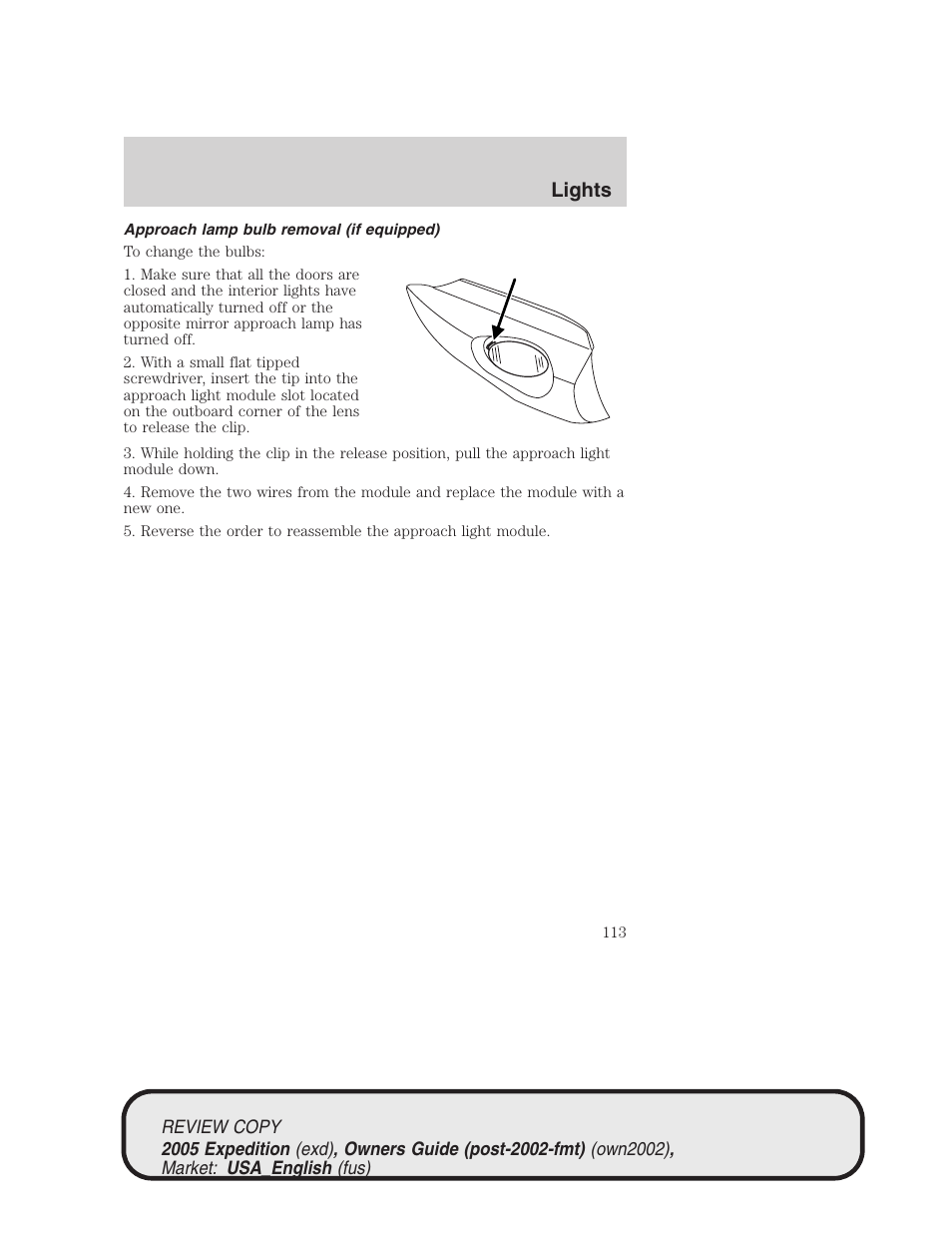 Lights | FORD 2005 Expedition v.1 User Manual | Page 113 / 368